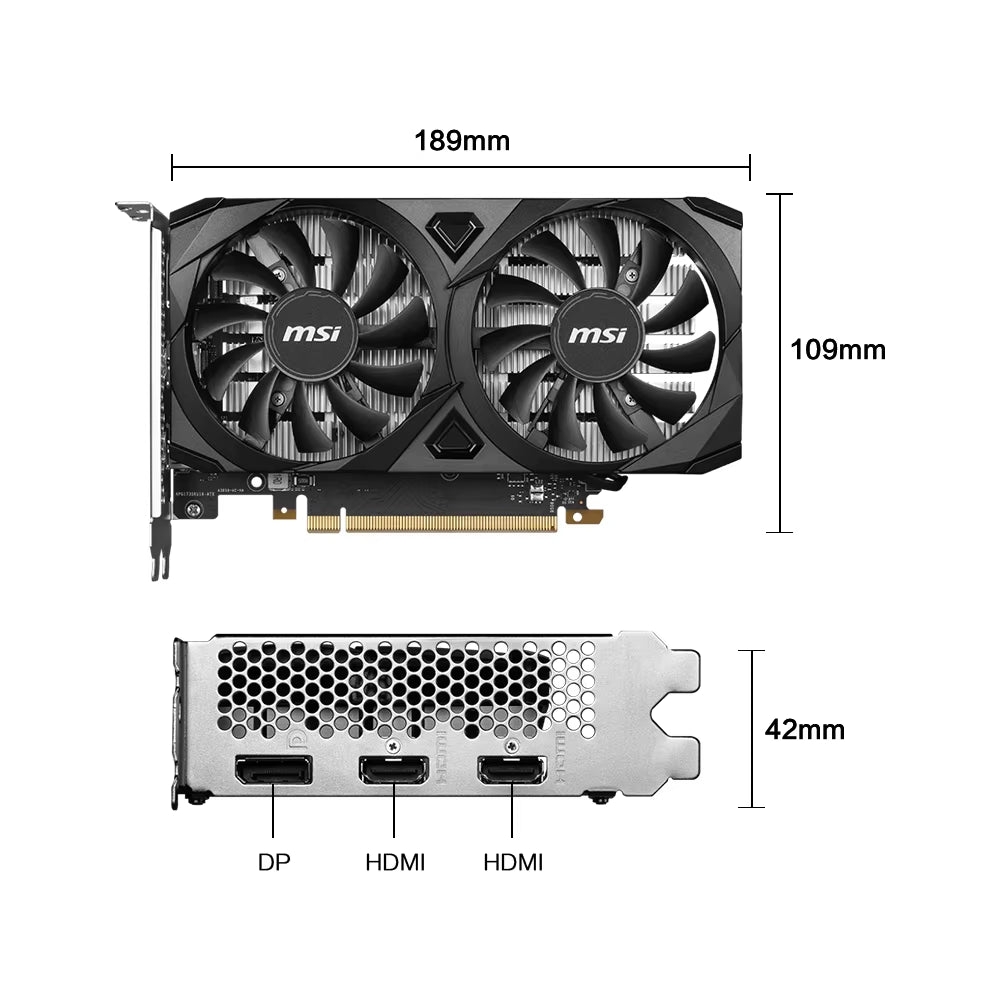 Geforce RTX 3050 VENTUS 2X 6G OC Gaming Graphics Card 6GB GDDR6 96-Bit HDMI DP PCI-E 4.0X8 Desktop Full New Game Video Card