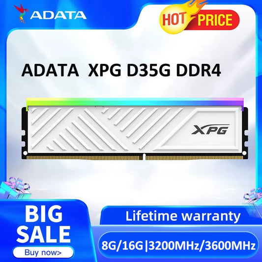 XPG D35G Overfrequency Memoriam Ram Ddr4 8GB 3200 Mhz Ram Memory DIY Gaming Computer Ddr 4 3600Mhz 16Gb